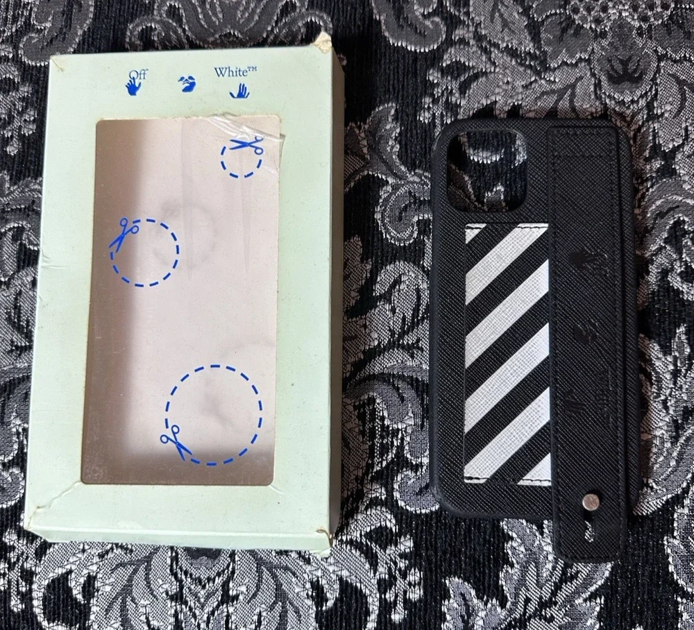 Off-White Virgil Abloh Case iPhone 12 Pro Max Black‎ Striped Designer Logo Box